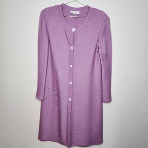 St. John Collection Ribbed Knit Purple Topper Size 16